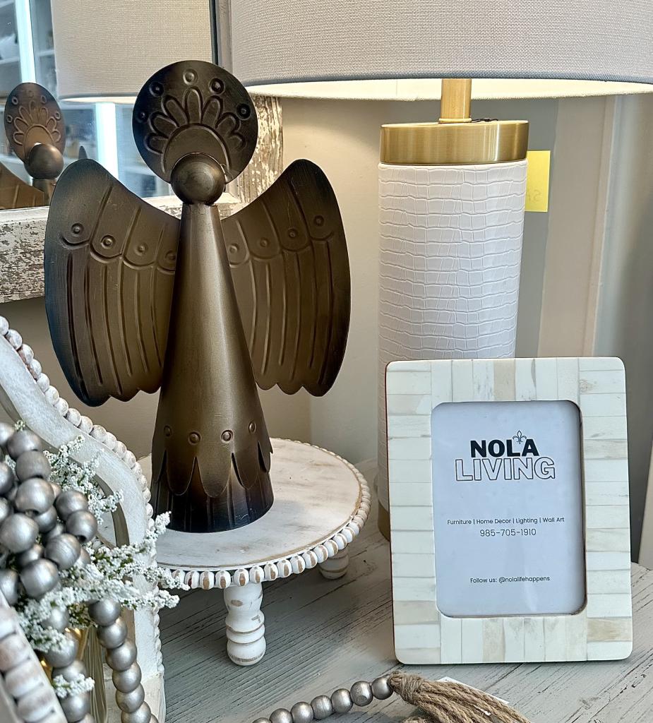 14" Gold Metal Angel Figurine