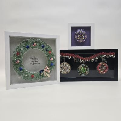  "One Nation Under God" Wreath, White Shadow Box, Glass/Resin