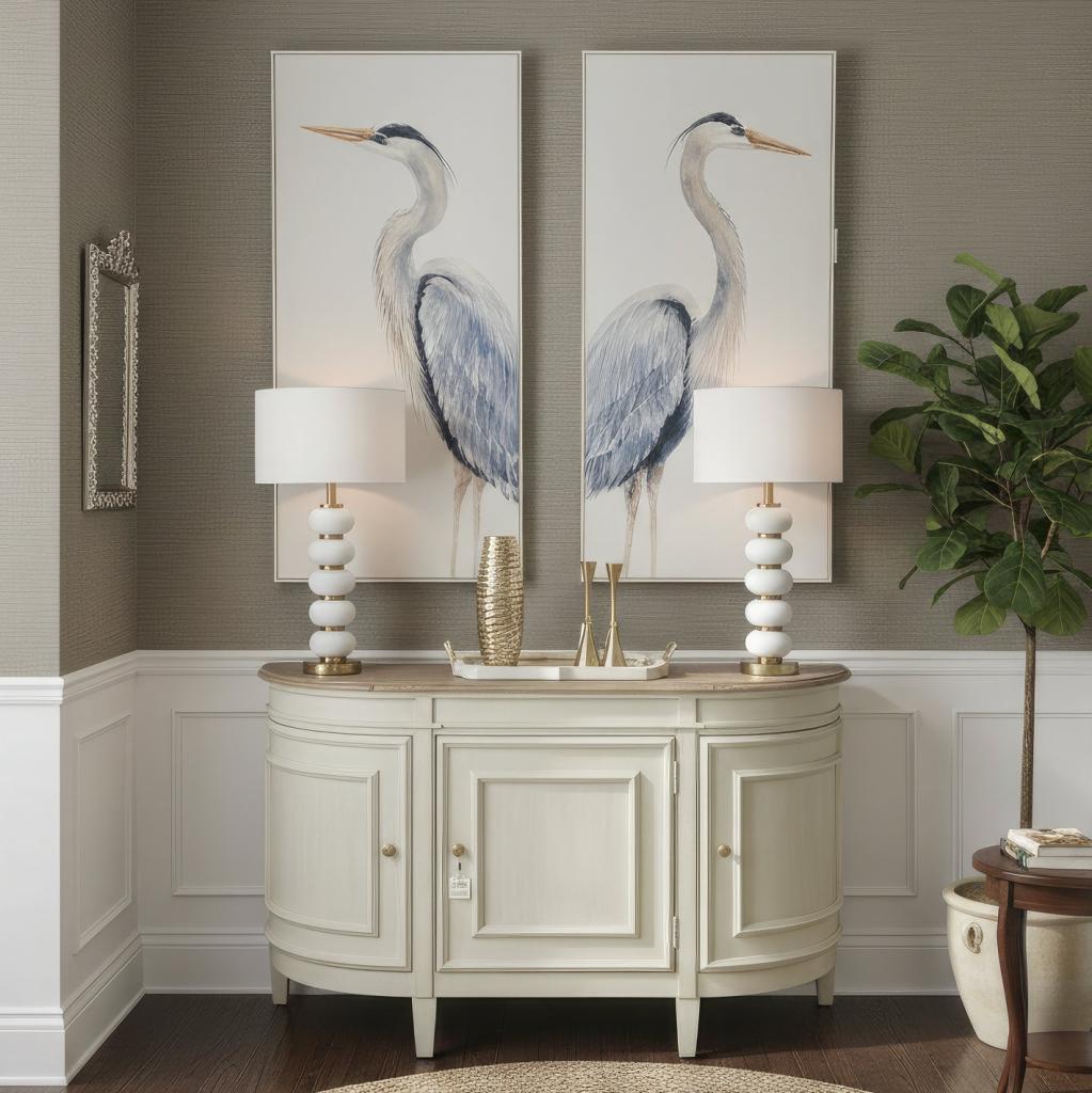 Cream Bow Front Sideboard