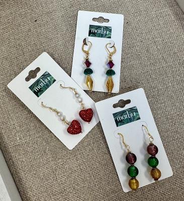 Mardi Gras Round Earrings