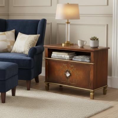 Stenciled Multi-media Cabinet