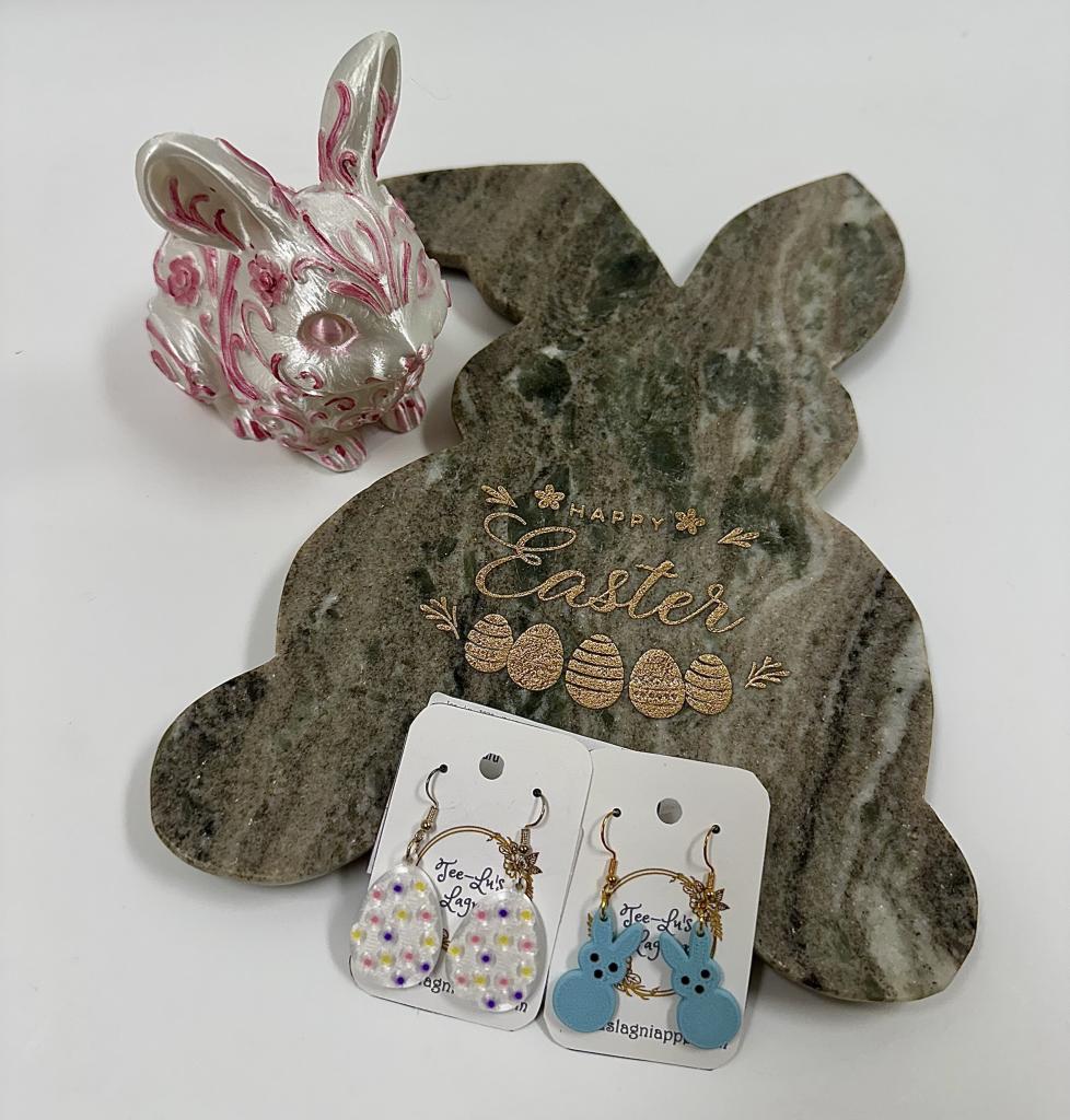 Laser Engraved Marble Bunny Board