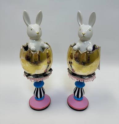 Easter Bunny Gold Egg Pair