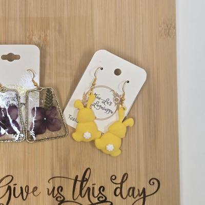 3D printed bunny butt earrings (yellow)