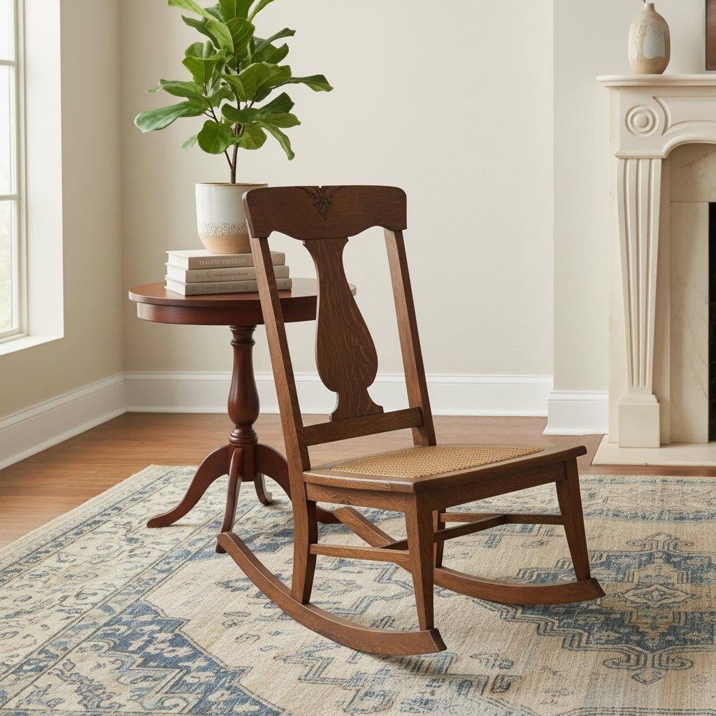 Oak Rocking Chair with Cane Seat