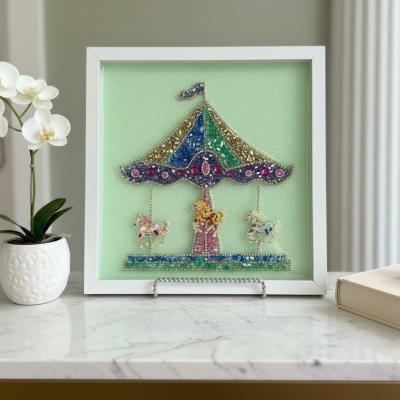 Crushed Glass Carousel Framed Art