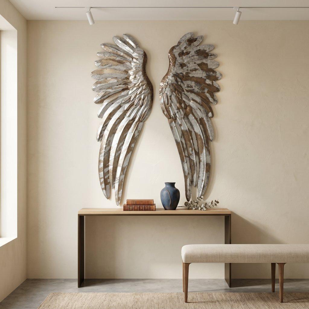 Galvanized Metal Angel Wings