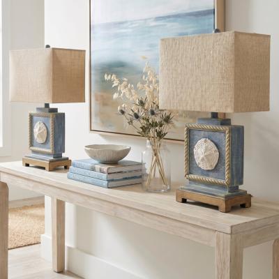 Coastal Sand Dollar Burlap Table Lamp
