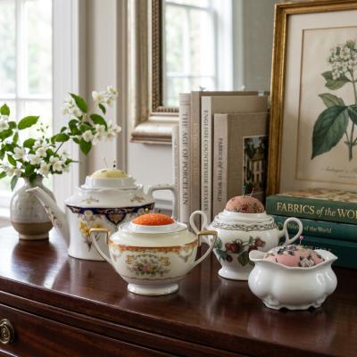 Vintage Noritake Repurposed Pincushion Sugar Bowl