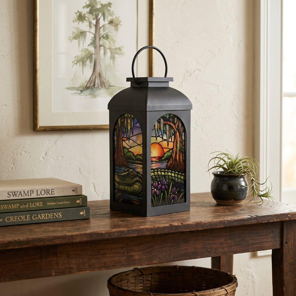 Louisiana Swamp Scene Solar Lantern