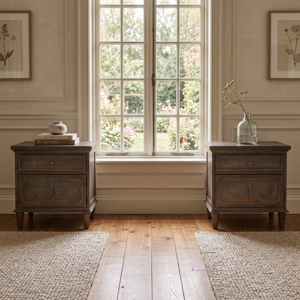 Dark Stained Grey Wash Nightstand