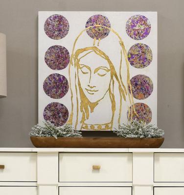Blessed Mother with Confetti Circles - Original Art